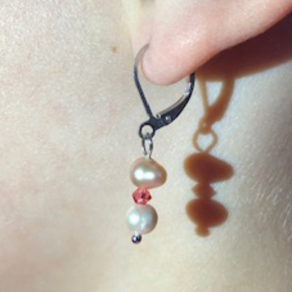 Fresh Water Pearl Lariat Necklace/Earring Set - Picture 6 of 6